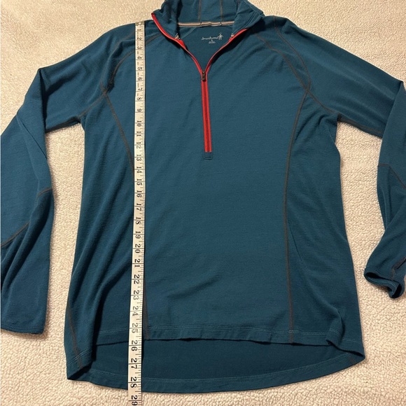 Smartwool Teal Classic Thermal Merino Base Layer 1/4 Zip Pullover - Picture 5 of 11